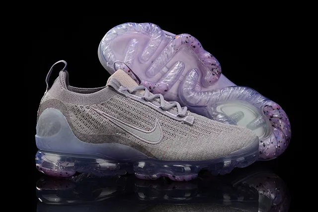 Nike Air VaporMax Flyknit Gray and Translucent Purple Lifestyle Sneakers 8