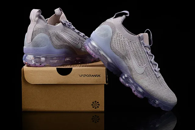 Nike Air VaporMax Flyknit Gray and Translucent Purple Lifestyle Sneakers 9
