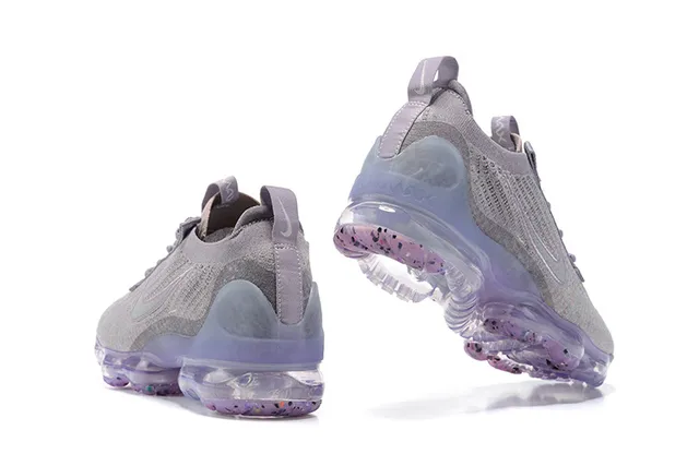Nike Air VaporMax Flyknit Gray and Translucent Purple Lifestyle Sneakers 10