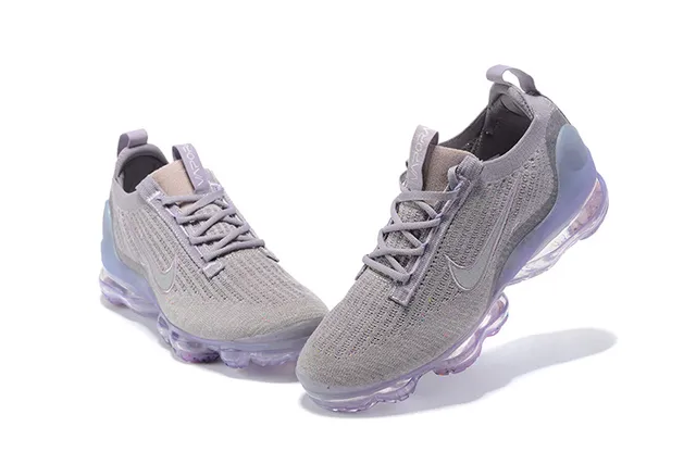 Nike Air VaporMax Flyknit Gray and Translucent Purple Lifestyle Sneakers 11
