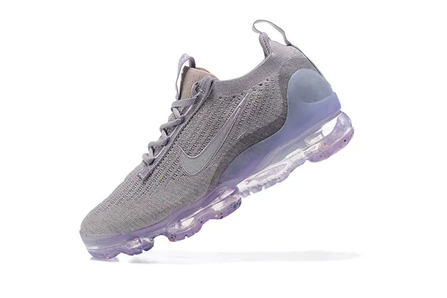 Nike Air VaporMax Flyknit Gray and Translucent Purple Lifestyle Sneakers 12
