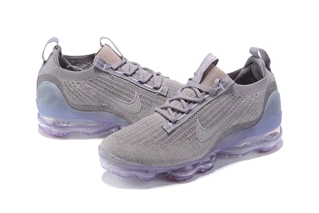 Nike Air VaporMax Flyknit Gray and Translucent Purple Lifestyle Sneakers 13
