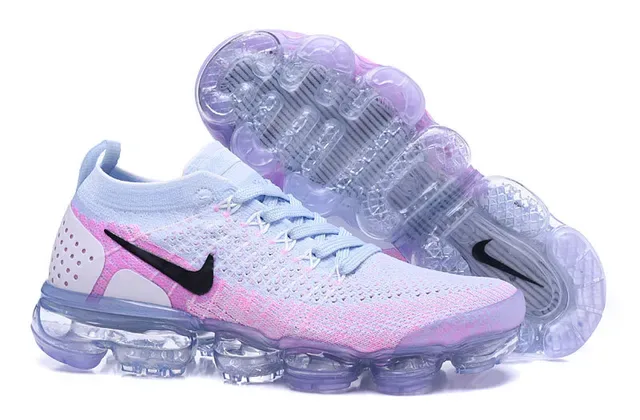 Nike Air VaporMax Flyknit Light Blue Pink Gradient Lifestyle Sneakers 7