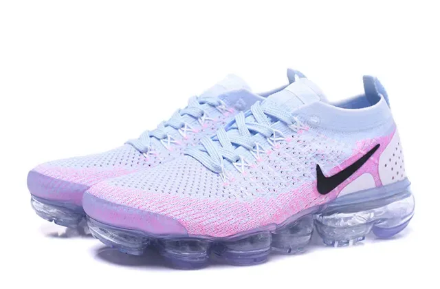 Nike Air VaporMax Flyknit Light Blue Pink Gradient Lifestyle Sneakers 8