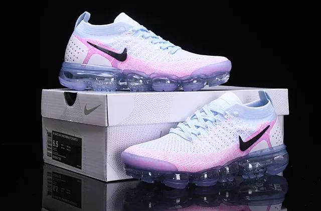 Nike Air VaporMax Flyknit Light Blue Pink Gradient Lifestyle Sneakers 10