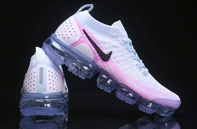 Nike Air VaporMax Flyknit Light Blue Pink Gradient Lifestyle Sneakers 13