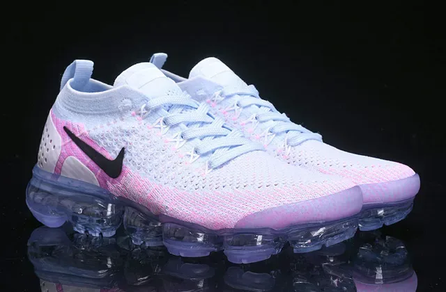Nike Air VaporMax Flyknit Light Blue Pink Gradient Lifestyle Sneakers 16