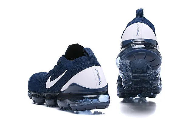 Nike Air VaporMax Chaussures de course bleu marine et blanc 3