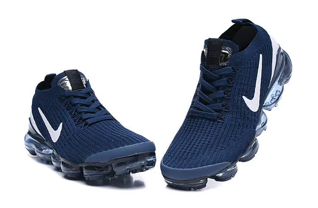 Nike Air VaporMax Chaussures de course bleu marine et blanc 4