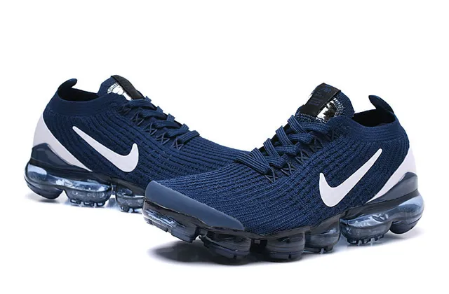 Nike Air VaporMax Chaussures de course bleu marine et blanc 5