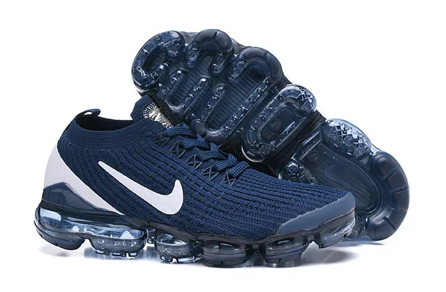 Nike Air VaporMax Chaussures de course bleu marine et blanc 6