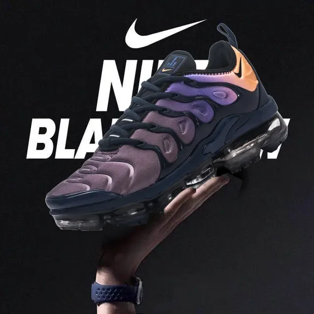 Nike Air VaporMax Plus Navy Purple Orange Gradient Lifestyle Sneakers 2