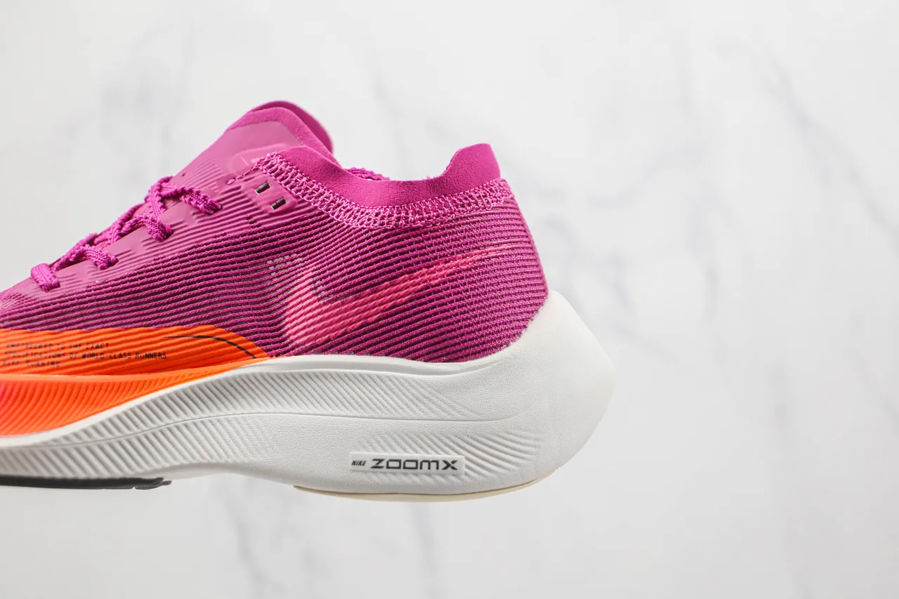 Nike Air Zoom Alphafly Next% Pink Orange Engineered Knit Upper Gradient Midsole Band Running Shoes 7