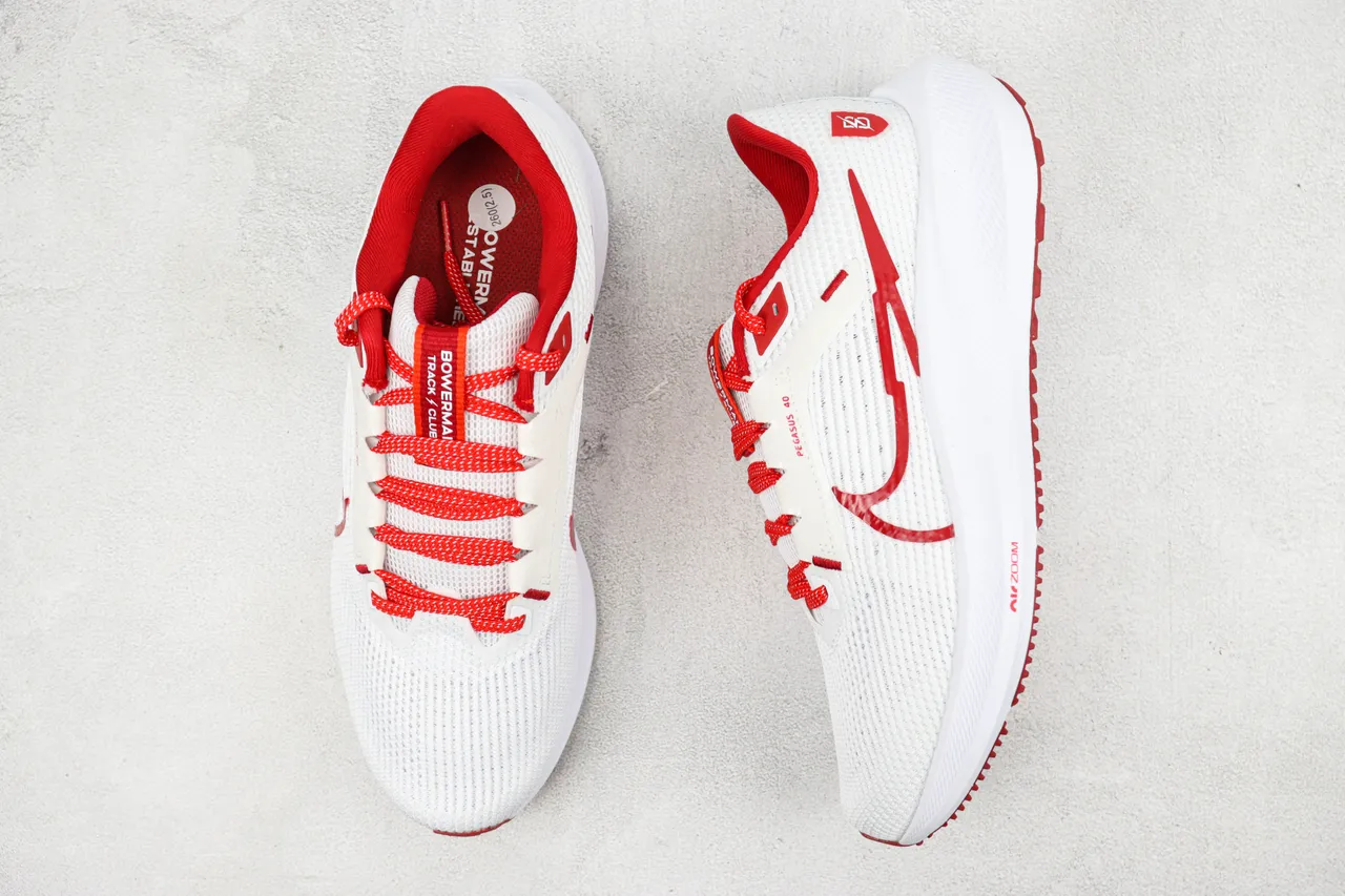 Nike Air Zoom Pegasus 40 Blanc et Rouge Chaussures de Running 3