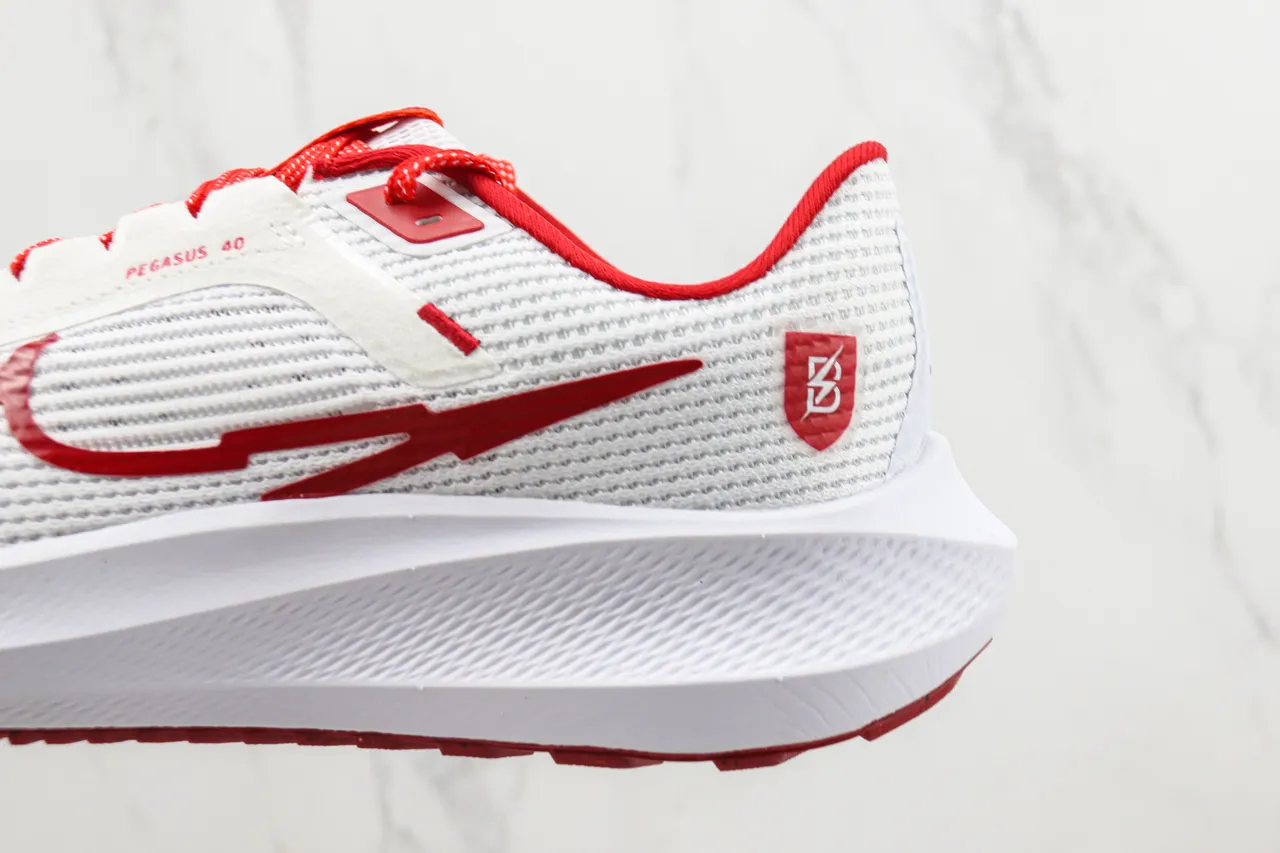Nike Air Zoom Pegasus 40 Blanc et Rouge Chaussures de Running 7