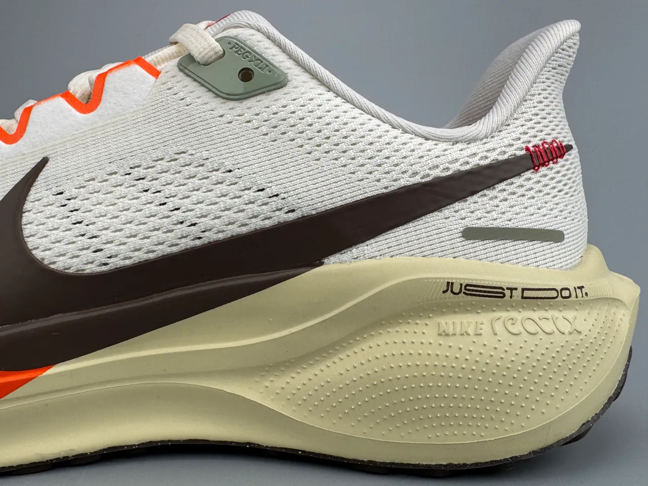 Nike Air Zoom Pegasus Beige Orange Engineered Mesh Upper Forefoot Unit Running Shoes 3