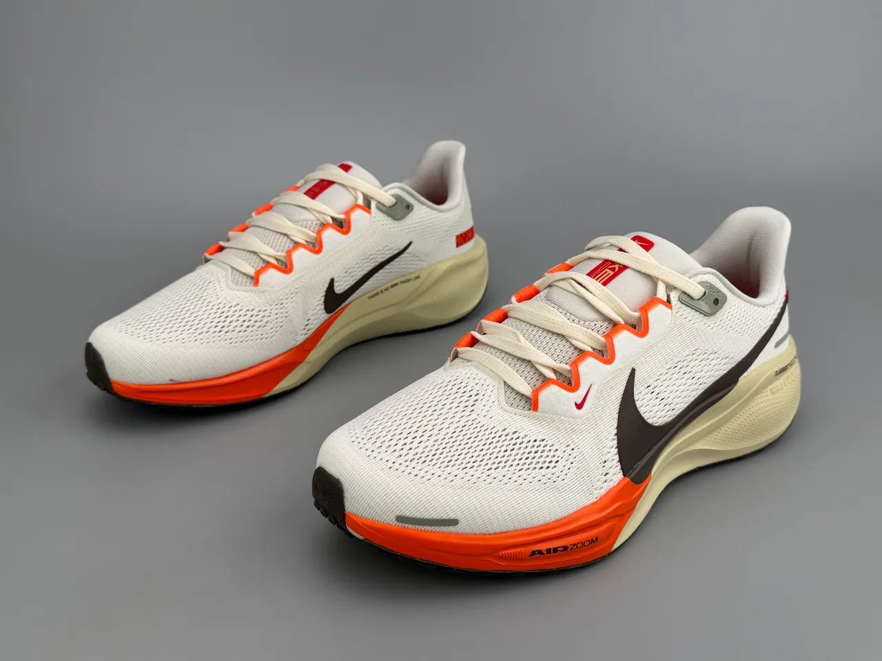 Nike Air Zoom Pegasus Beige Orange Engineered Mesh Upper Forefoot Unit Running Shoes 7