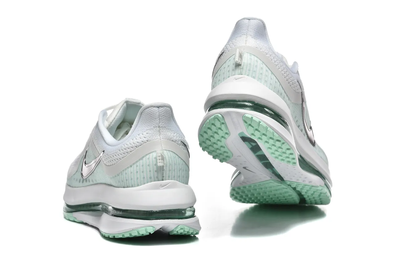 Nike Air Zoom Pegasus White Green Lightweight Engineered Mesh Upper Full-Length Visible Unit Running Shoes 3