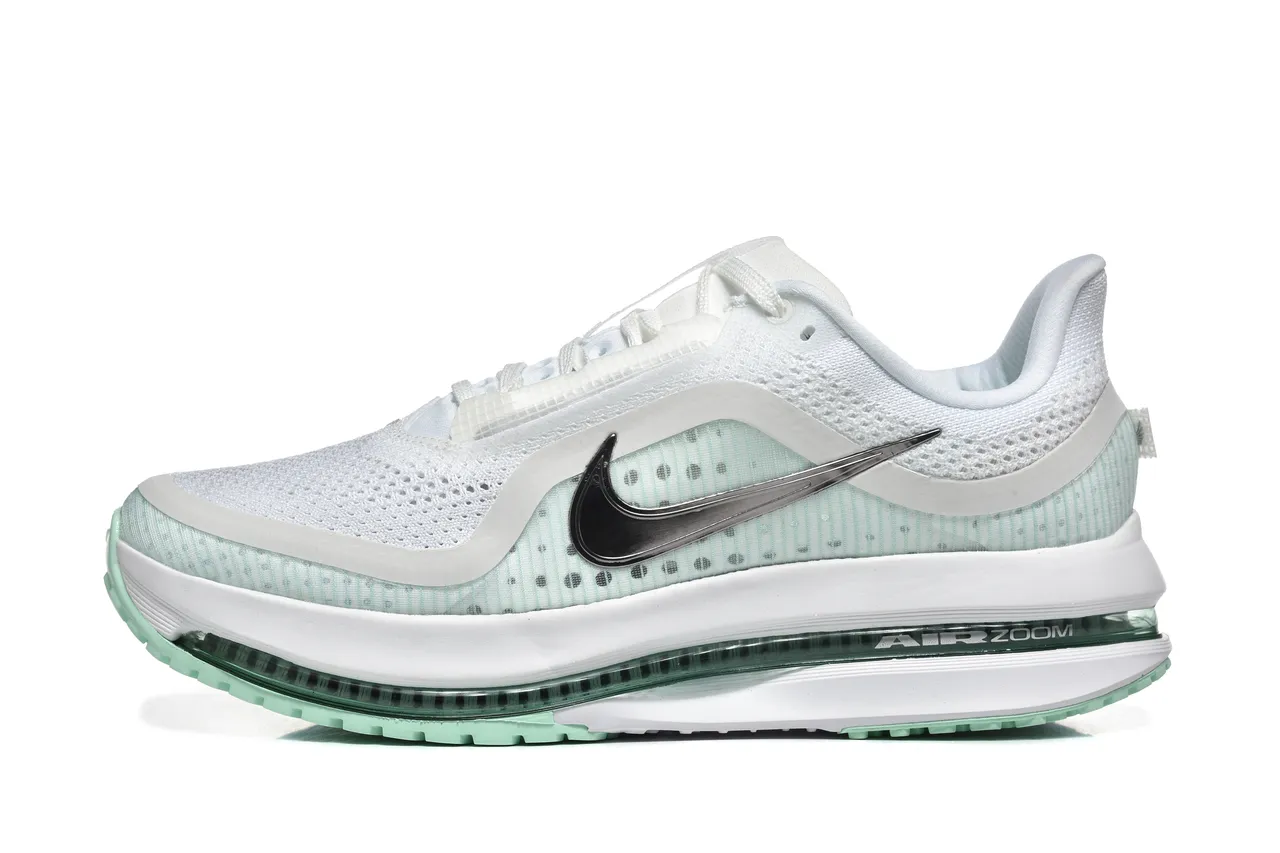 Nike Air Zoom Pegasus White Green Lightweight Engineered Mesh Upper Full-Length Visible Unit Running Shoes 6