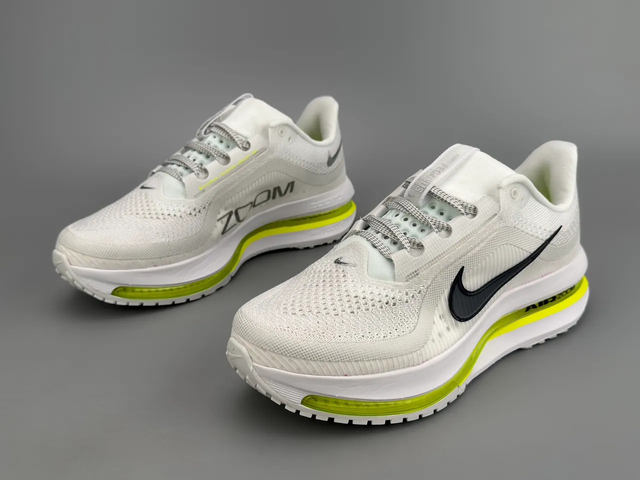 Nike Air Zoom Pegasus White Yellow Engineered Mesh Upper Full-Length Visible Unit Running Shoes 5