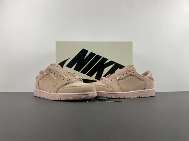 Nike Beige Pink Laceless Slip-On Suede Upper Lifestyle Sneakers 13