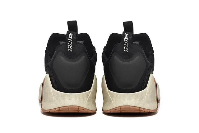 Nike Black and Cream Ribbed Midsole Lifestyle Sneakers 4