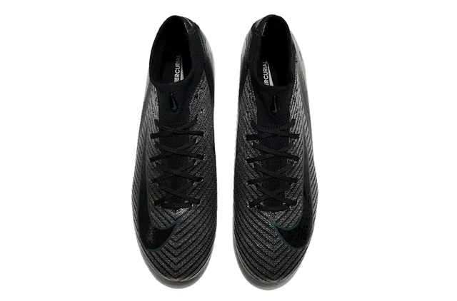 Nike Black Blue Knit Upper Sock-Fit Collar Firm-Ground Soccer Shoes 2