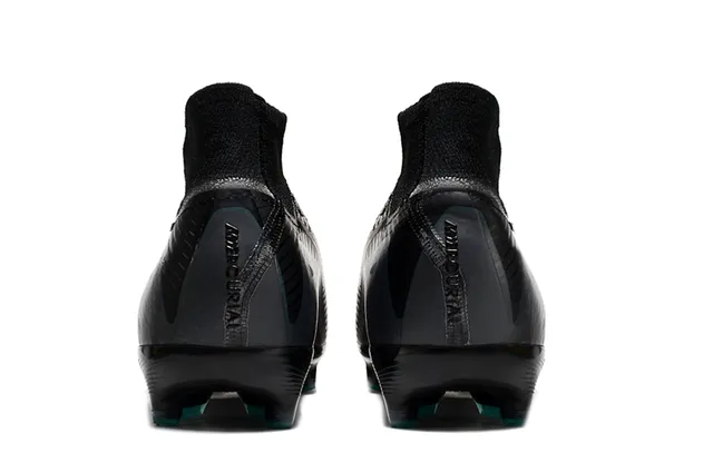 Nike Black Blue Knit Upper Sock-Fit Collar Firm-Ground Soccer Shoes 4