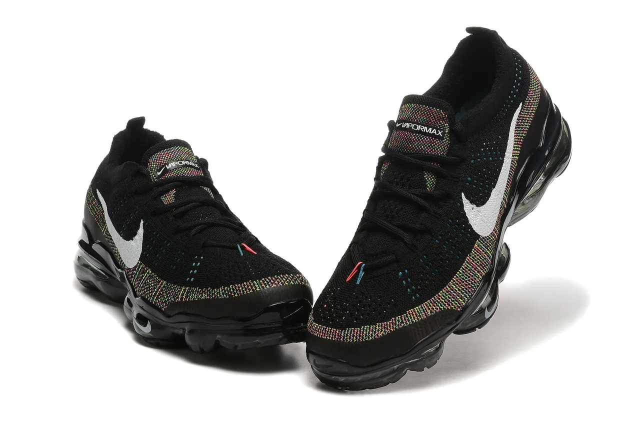 Nike Black Multicolor Flyknit Upper Jacquard Weave Lifestyle Sneakers 7