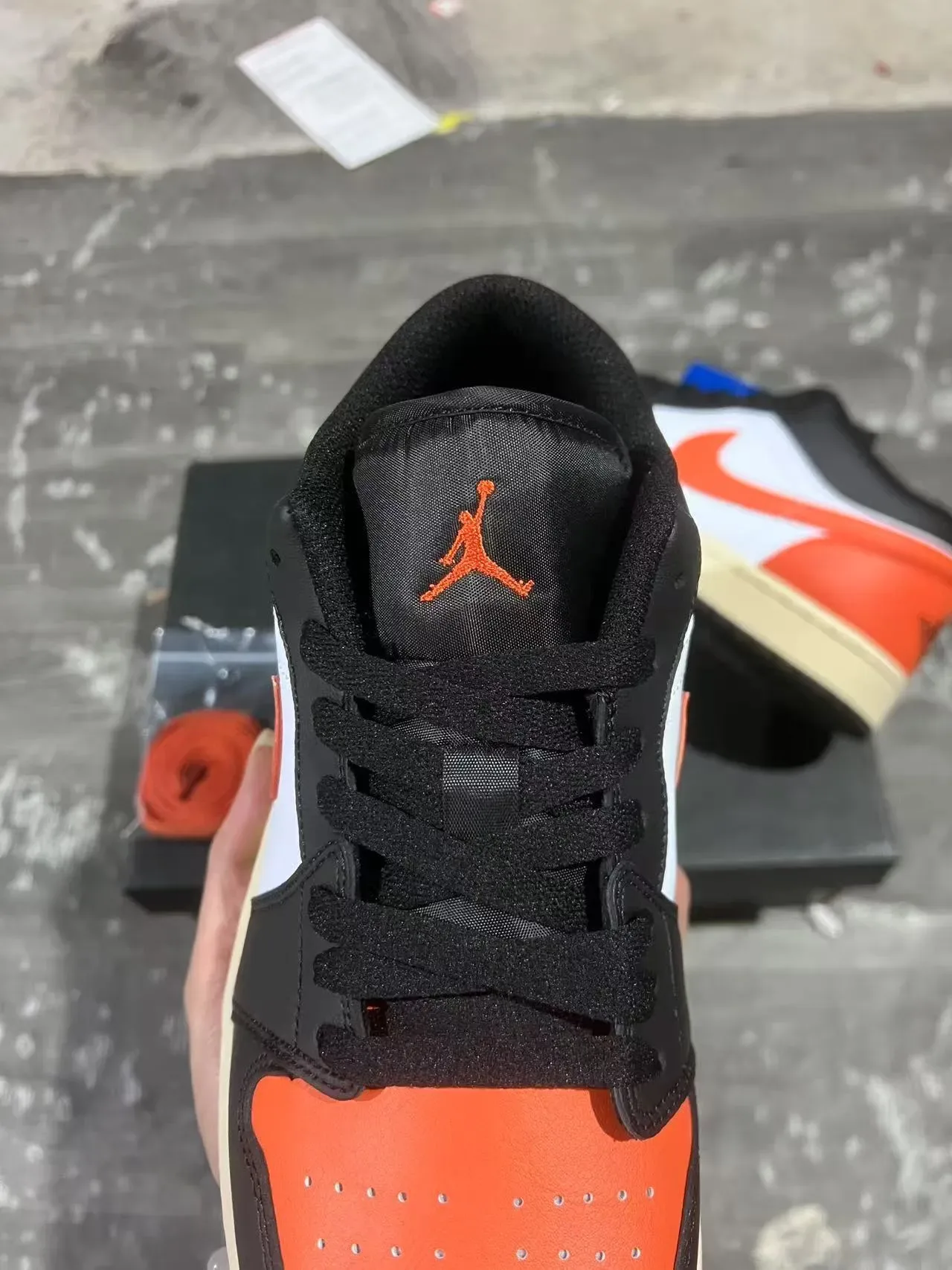 Nike Black Orange Low-Top Silhouette Leather And Synthetic Paneling Lifestyle Sneakers 4