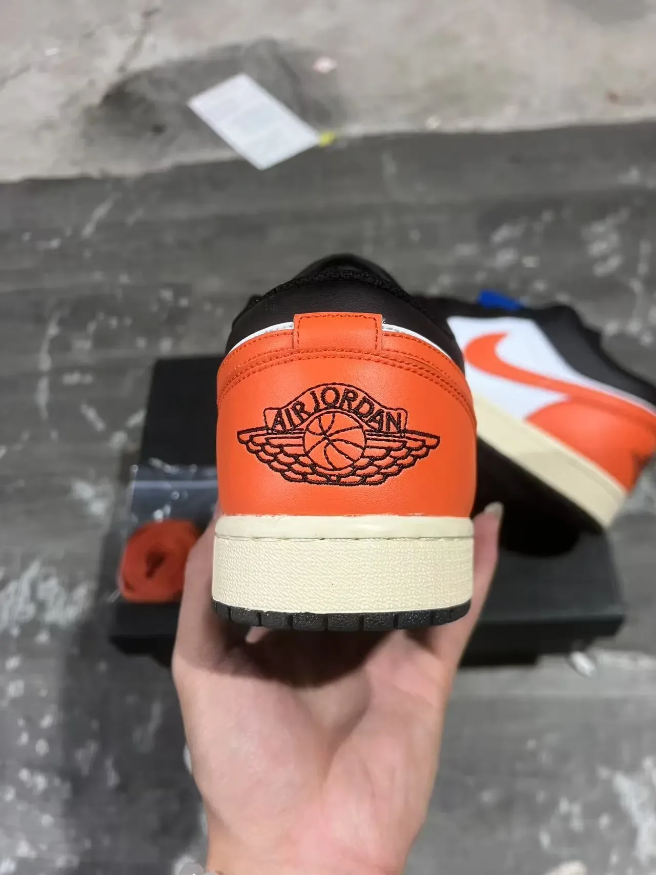 Nike Black Orange Low-Top Silhouette Leather And Synthetic Paneling Lifestyle Sneakers 8