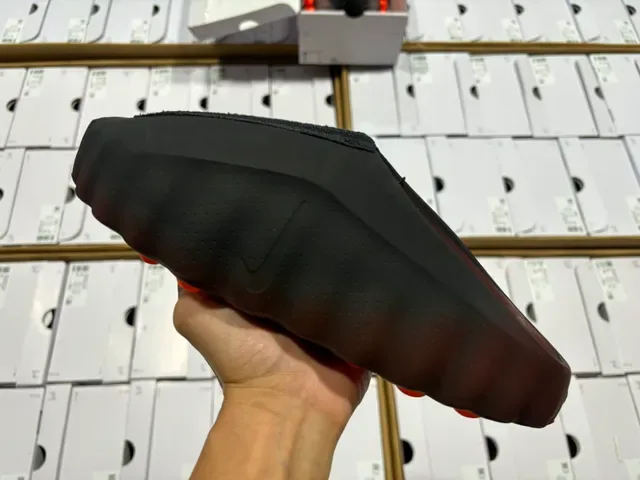 Nike Black Orange Slip-On Sculpted Wavy Midsole Sneakers 2