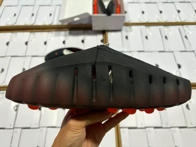 Nike Black Orange Slip-On Sculpted Wavy Midsole Sneakers 3