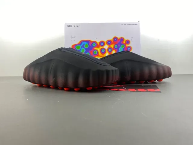 Nike Black Orange Slip-On Sculpted Wavy Midsole Sneakers 16
