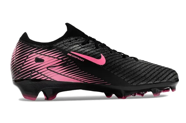 Nike أحذية كرة القدم سوداء ووردية أعلى كيت خطوط رسومية ديناميكية أرضية صلبة 7