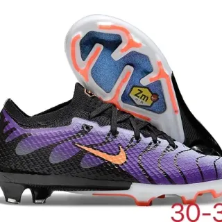 Nike Black Purple Textured Knit Upper Gradient Overlay Firm-Ground Soccer Shoes
