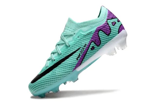 Nike Black Purple Textured Knit Upper Gradient Overlay Firm-Ground Soccer Shoes 19