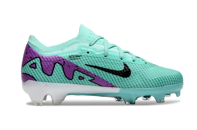 Nike Black Purple Textured Knit Upper Gradient Overlay Firm-Ground Soccer Shoes 22