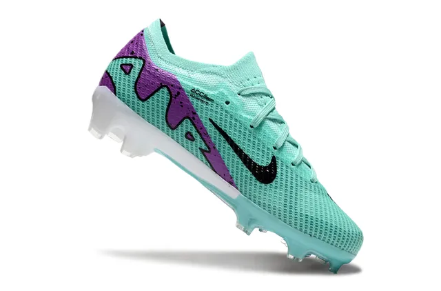 Nike Black Purple Textured Knit Upper Gradient Overlay Firm-Ground Soccer Shoes 24