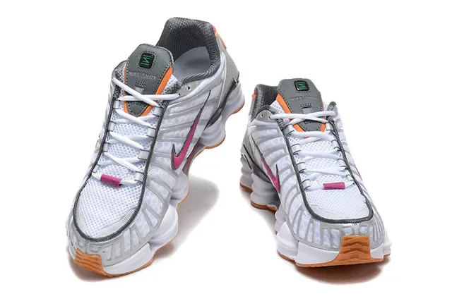 Nike Black Red Shox Column Cushioning Layered Synthetic Cage Lifestyle Sneakers 4