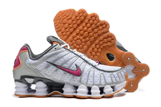 Nike Black Red Shox Column Cushioning Layered Synthetic Cage Lifestyle Sneakers 5