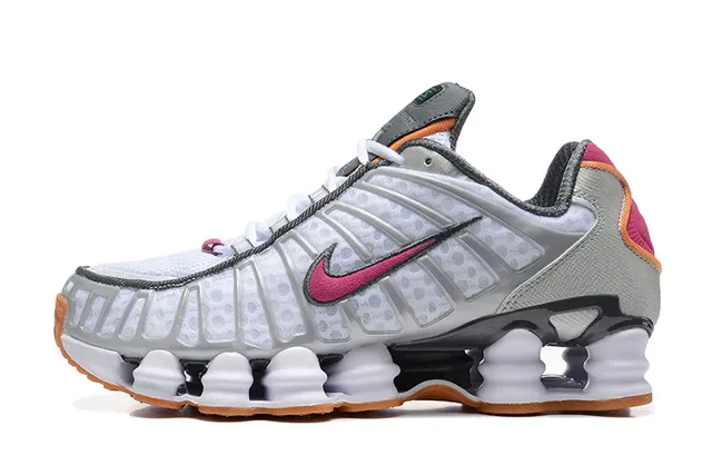 Nike Black Red Shox Column Cushioning Layered Synthetic Cage Lifestyle Sneakers 7