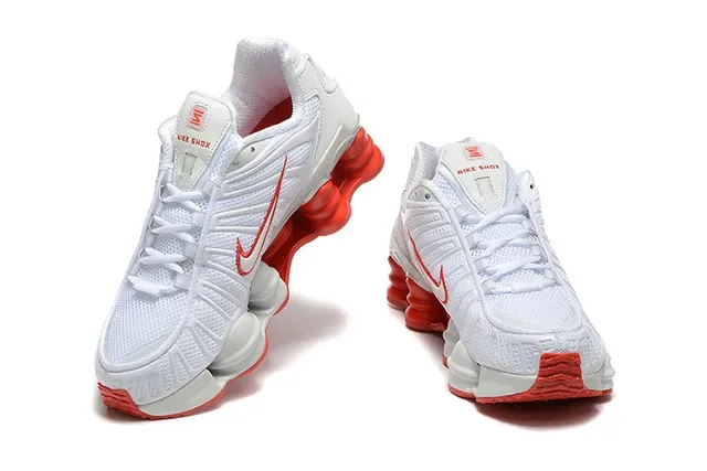 Nike Black Red Shox Column Cushioning Layered Synthetic Cage Lifestyle Sneakers 11