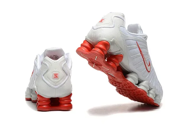 Nike Black Red Shox Column Cushioning Layered Synthetic Cage Lifestyle Sneakers 12