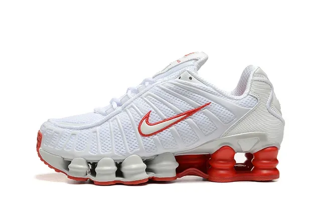 Nike Black Red Shox Column Cushioning Layered Synthetic Cage Lifestyle Sneakers 13