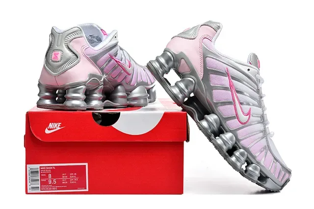 Nike Black Red Shox Column Cushioning Layered Synthetic Cage Lifestyle Sneakers 14