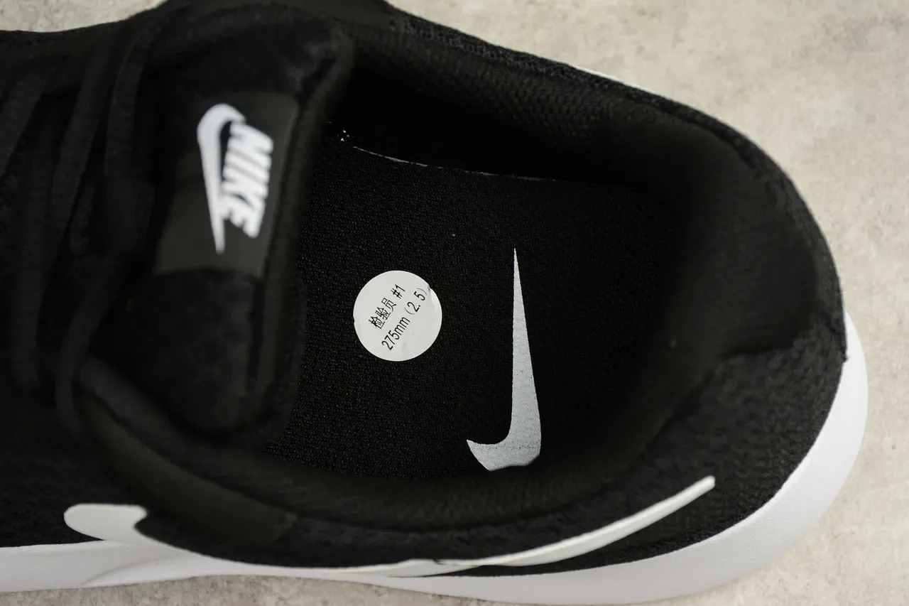 Nike Black White Mesh Upper Minimalist Silhouette Lifestyle Sneakers 6