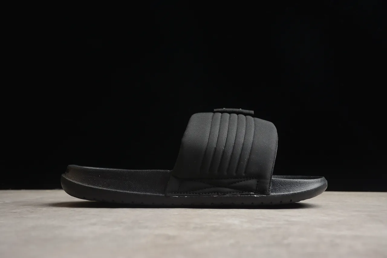 Nike Black White Single-Strap Padded Velcro Closure Slippers 12