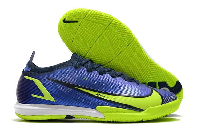 Nike Bleu Orange Mailles Et Synthétique Overlay Upper Vibrant Swoosh Accent Chaussures De Football Indoor 6