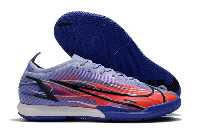 Nike Bleu Orange Mailles Et Synthétique Overlay Upper Vibrant Swoosh Accent Chaussures De Football Indoor 7